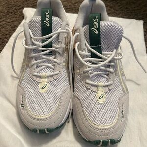 Asics Mesh Sneakers in White and Green